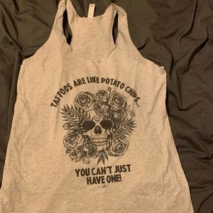 skull floral tank top